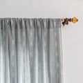 Boho Embroidery Striped Farmhouse Curtains - 84 Inch Long Set