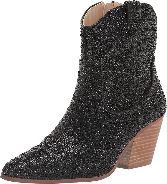 Betsey Johnson Women's Diva Western Boot with Rhinestone Detail
