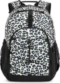 Choco Mocha Snow Leopard Backpack for Teen Girls - Large 18 in Bookbag