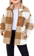 Girls Fleece Sherpa Jacket Full Zip Cozy Fall Winter Coat - Warm