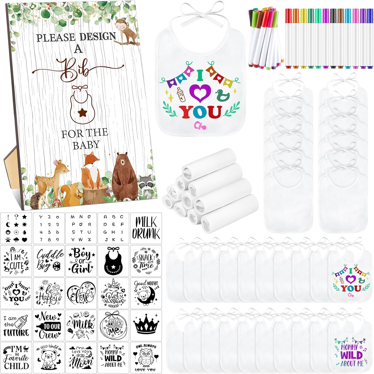 DIY Baby Bibs Decorating Kit for Fun Baby Showers