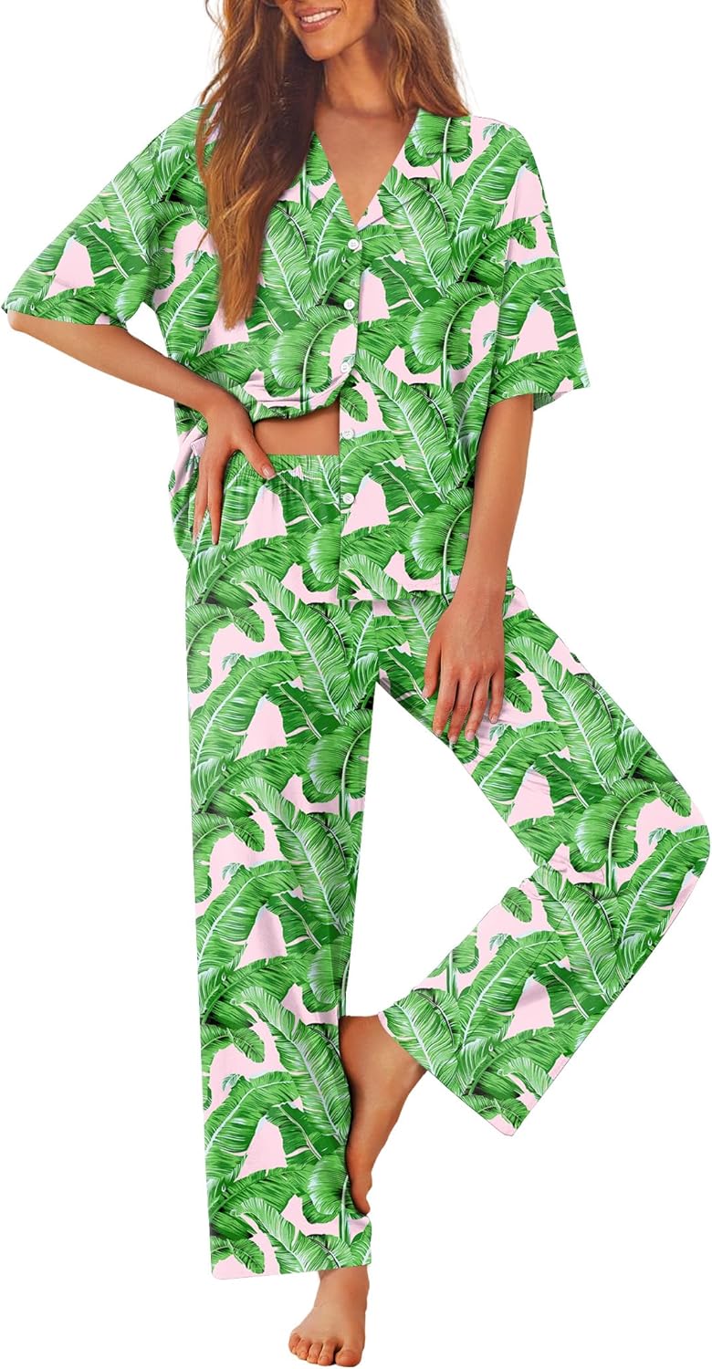 Ekouaer Women Pajamas Set Soft Comfy Nightwear for All Seasons