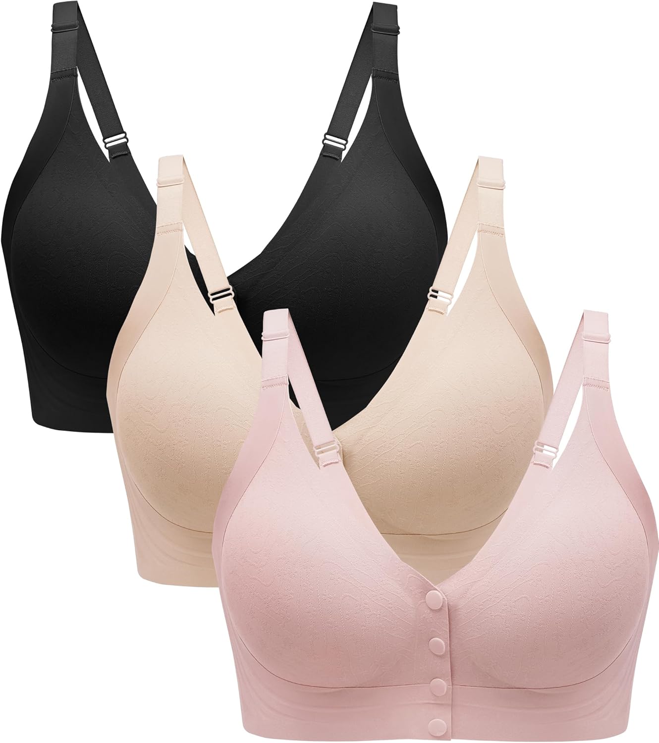 Angelhood Seamless Front Closure Bras for Women with Jelly Support