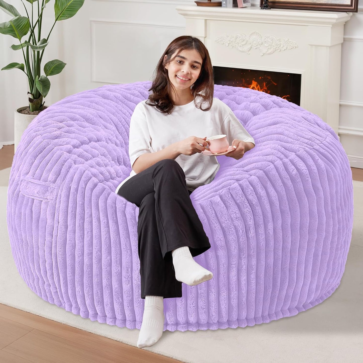 Homguava 5 FT Bean Bag Chair for Ultimate Comfort and Relaxation