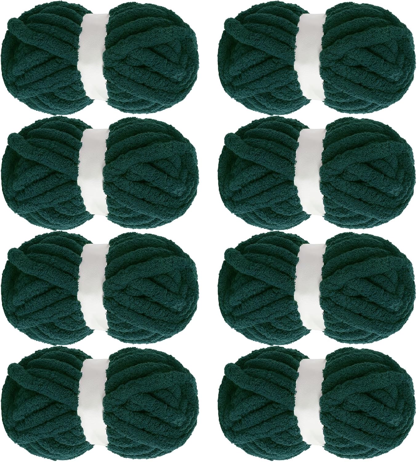 MABOZOO Chunky Yarn for Crocheting - Dark Green Jumbo Chenille