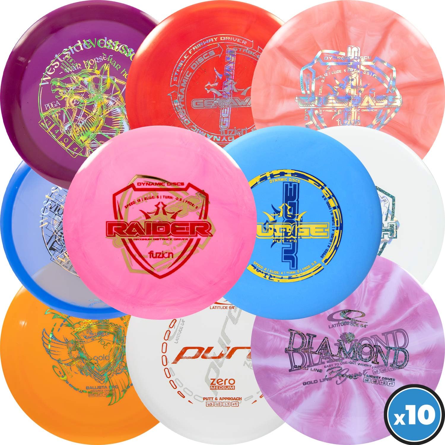 Dynamic Discs 10-Pack Misprint Set - Complete Disc Golf Kit!