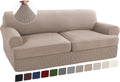 T Cushion Sofa Slipcovers for 2 Cushion Sofa - Stretch Jacquard Fit