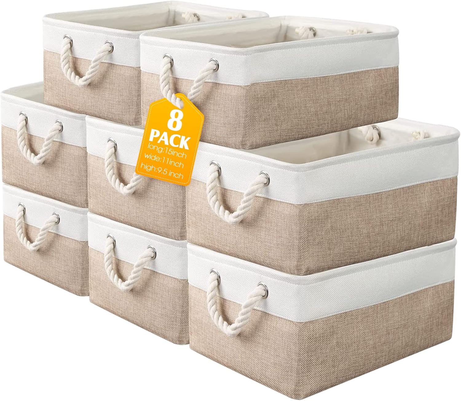 Meekoo 8 Pack Collapsible Storage Bins for Home Organization