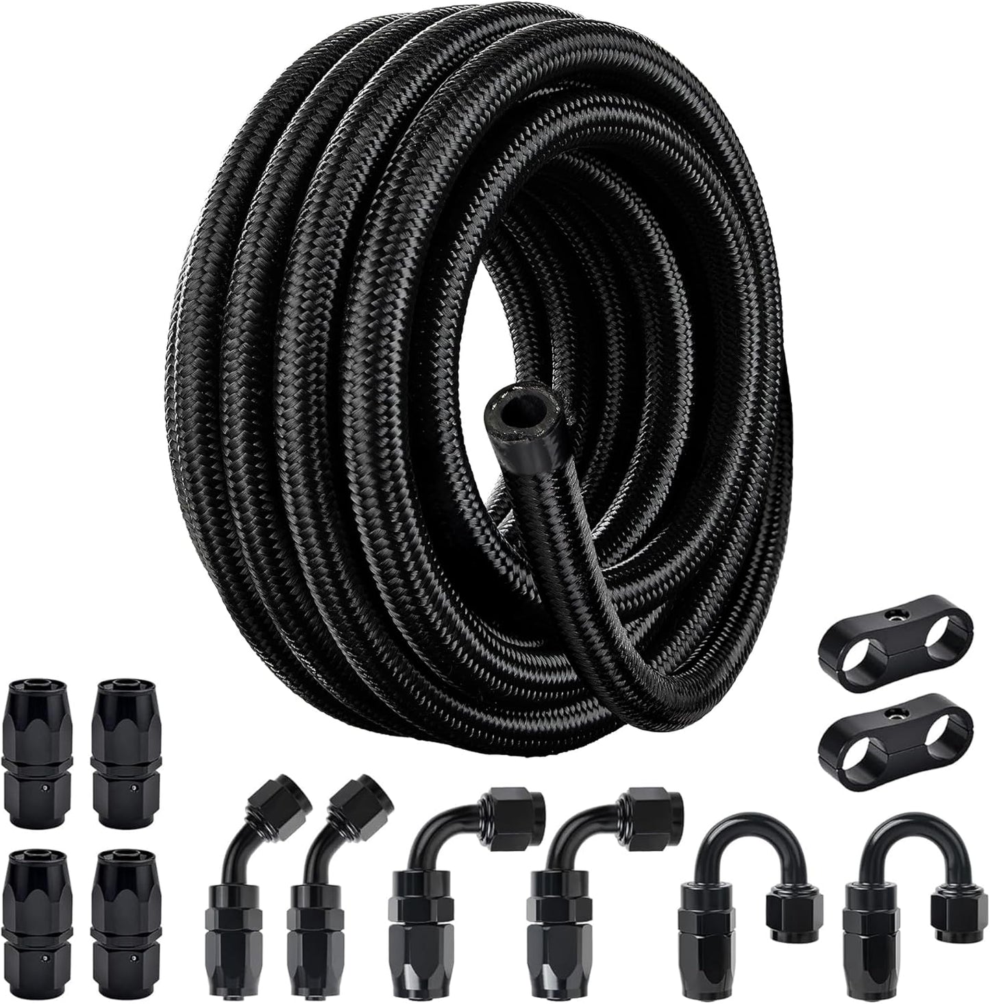 6AN Fuel Line Kit - Durable Nylon Braided Hose for Versatile Use