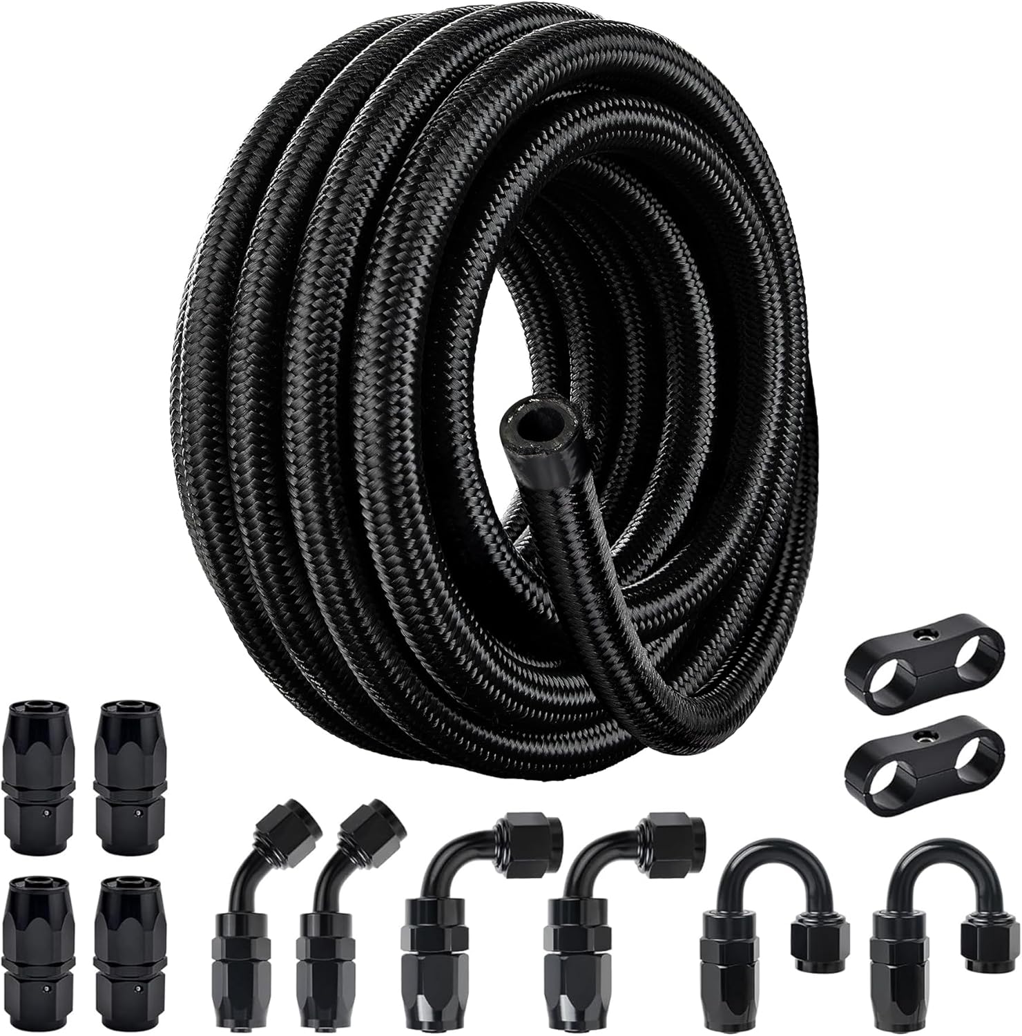 4AN Fuel Line Kit - Durable Nylon Braided Hose for Versatile Use