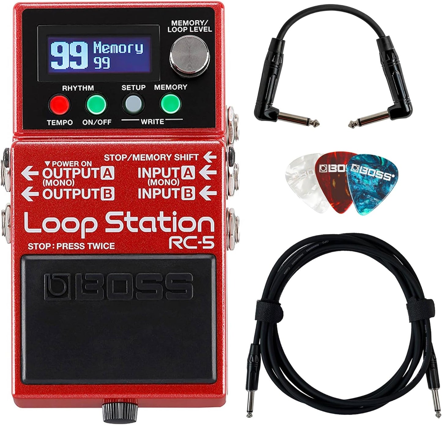 Boss RC-5 Loop Station Bundle with Essential Accessories Included