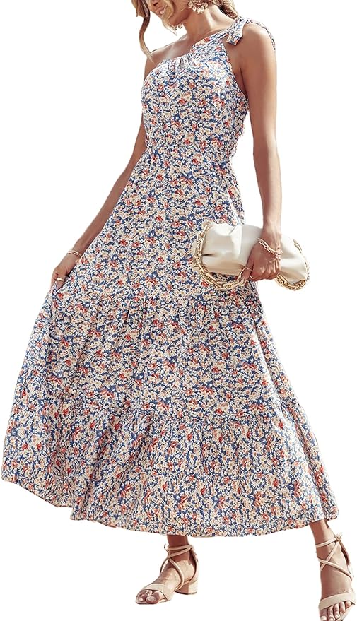 PRETTYGARDEN Women's Floral Summer Dress with Ruffle Hem