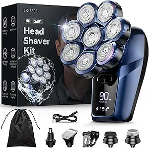 8D Head Shavers for Bald Men - Upgraded Rotary Shaver Kit