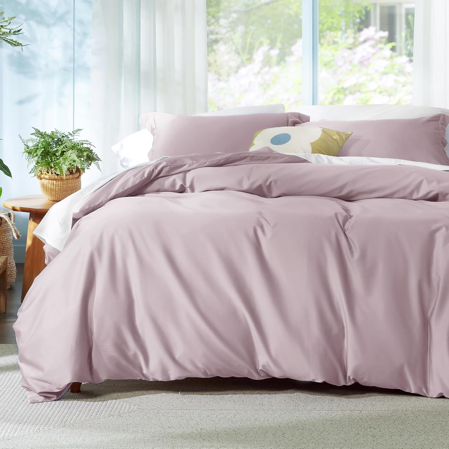 Cooling Duvet Cover Queen Size - Silky Eucalyptus Lyocell