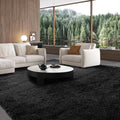 Area Rug Living Room 10x12 Black Shag Rug - Soft Plush Shaggy Carpet