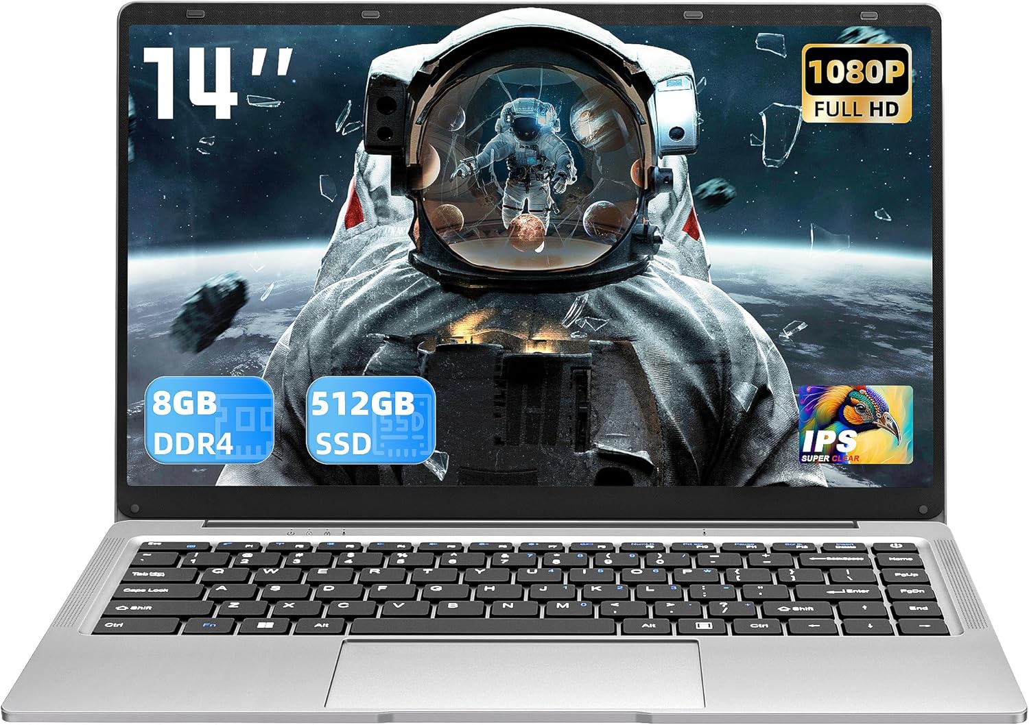 Svikou 14'' Silver Laptop: Ultra-Slim, Fast Performance