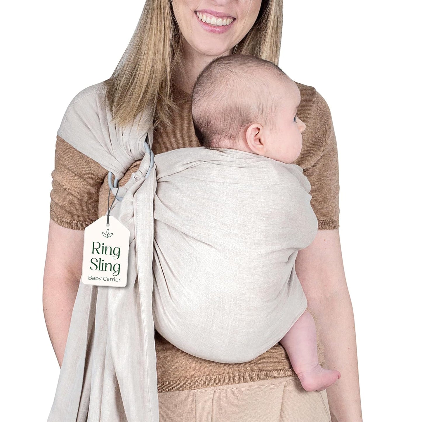 Ring Sling Baby Carrier - Natural Cotton Muslin for Comfort