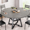 51 in Round Dining Table for 6 - Space Saving Kitchen Centerpiece