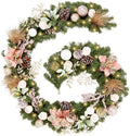 Pre-lit 9 Feet Christmas Garland with Rose Gold LED Lights