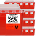 Transparent Sharps Container 5.4 Quart (20-Pack) - Touchless Rotating