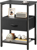 Huuger Night Stand with Fabric Drawer and Mesh Shelf - Compact Storage