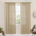 LAMIT Linen Blended Curtains 52 x 80 in Panels - Light Filtering