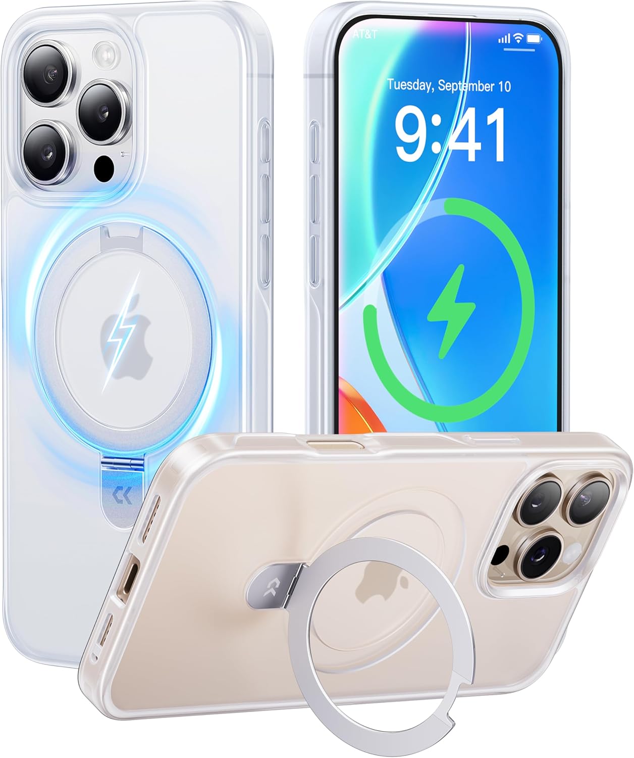 CASEKOO iPhone 16 Pro Case with Magnetic Invisible Stand