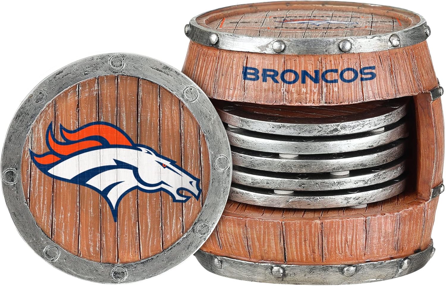 FOCO NFL Team Logo Coaster Set - 5-Pack for Ultimate Fans