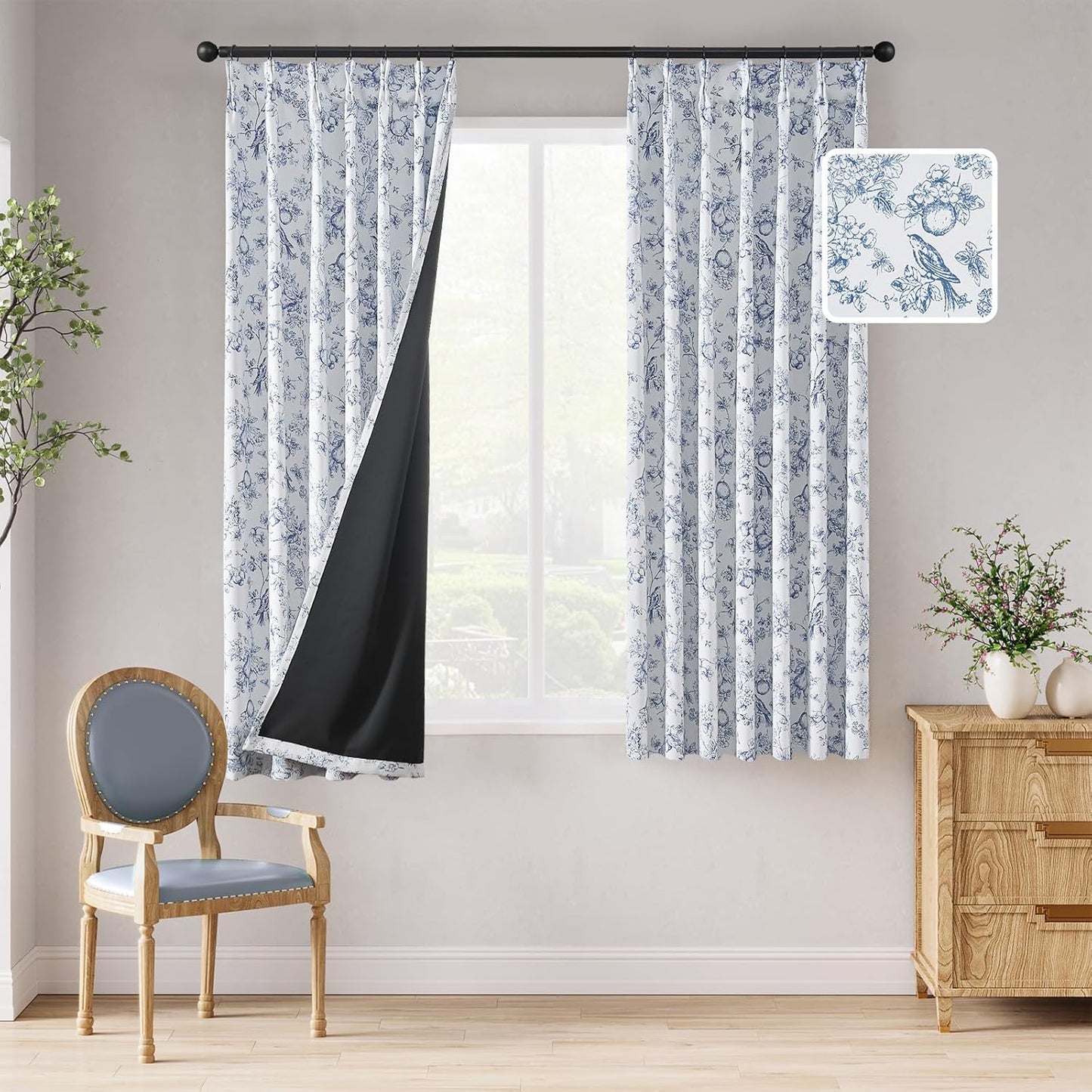 jinchan Blackout Floral Curtains for Cozy Bedroom Decor