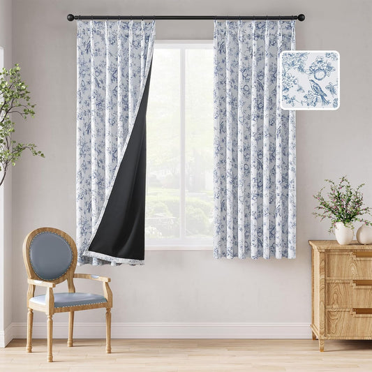 jinchan Blackout Floral Curtains for Cozy Bedroom Decor