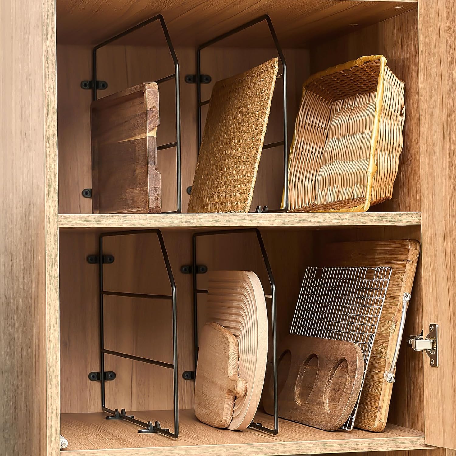 Baking Sheet Organizer for Cabinets - 4 Pcs Tray Dividers