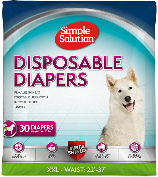 Simple Solution XXL Dog Diapers: Absorbent, Leak Proof, Wetness Indicator
