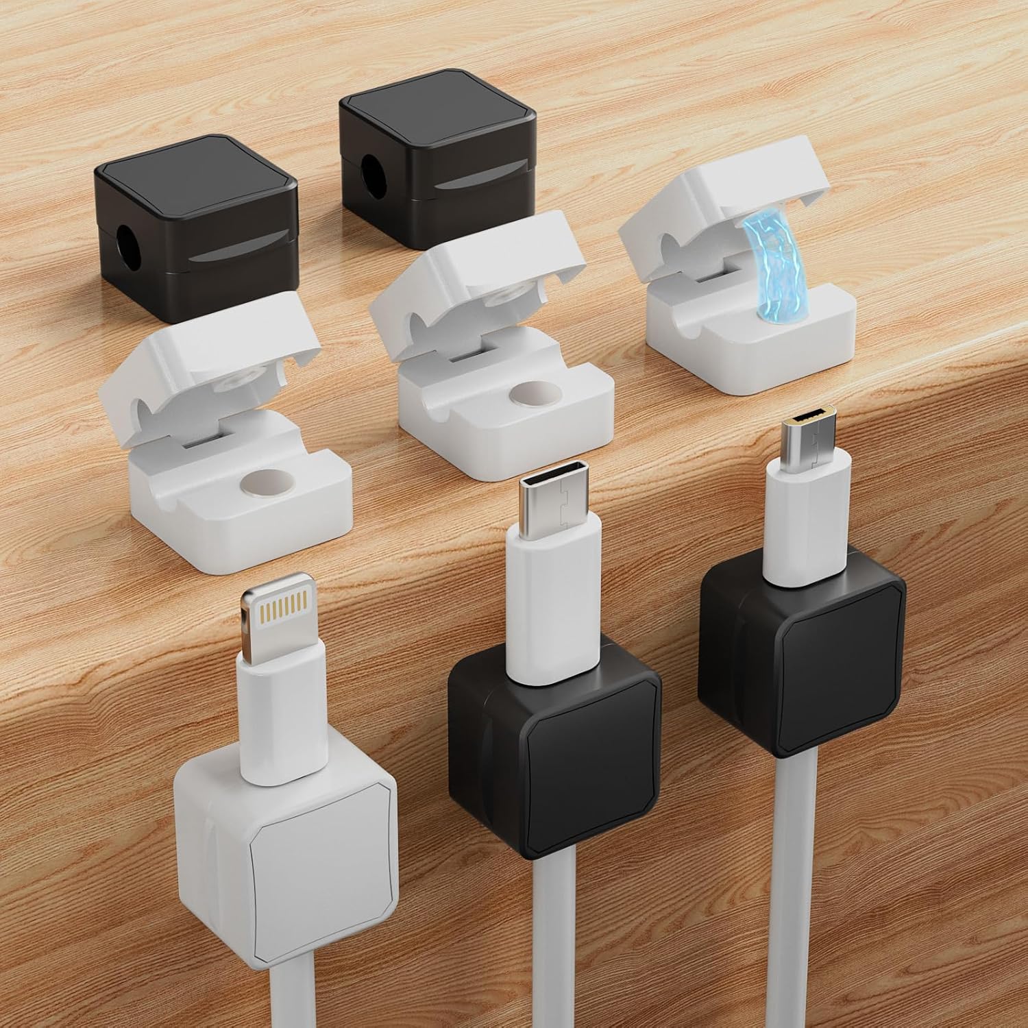 8-Pack Adjustable Magnetic Cable Clips - Organize with Ease!