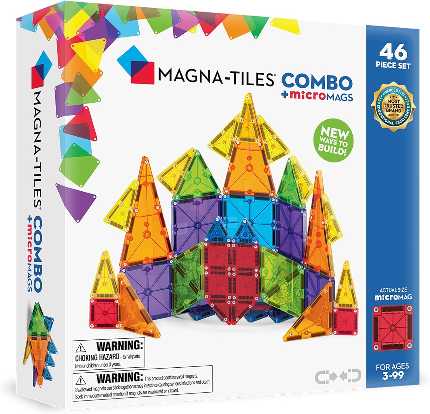 MAGNA-TILES Combo 46-Piece Magnetic Construction Set for Kids