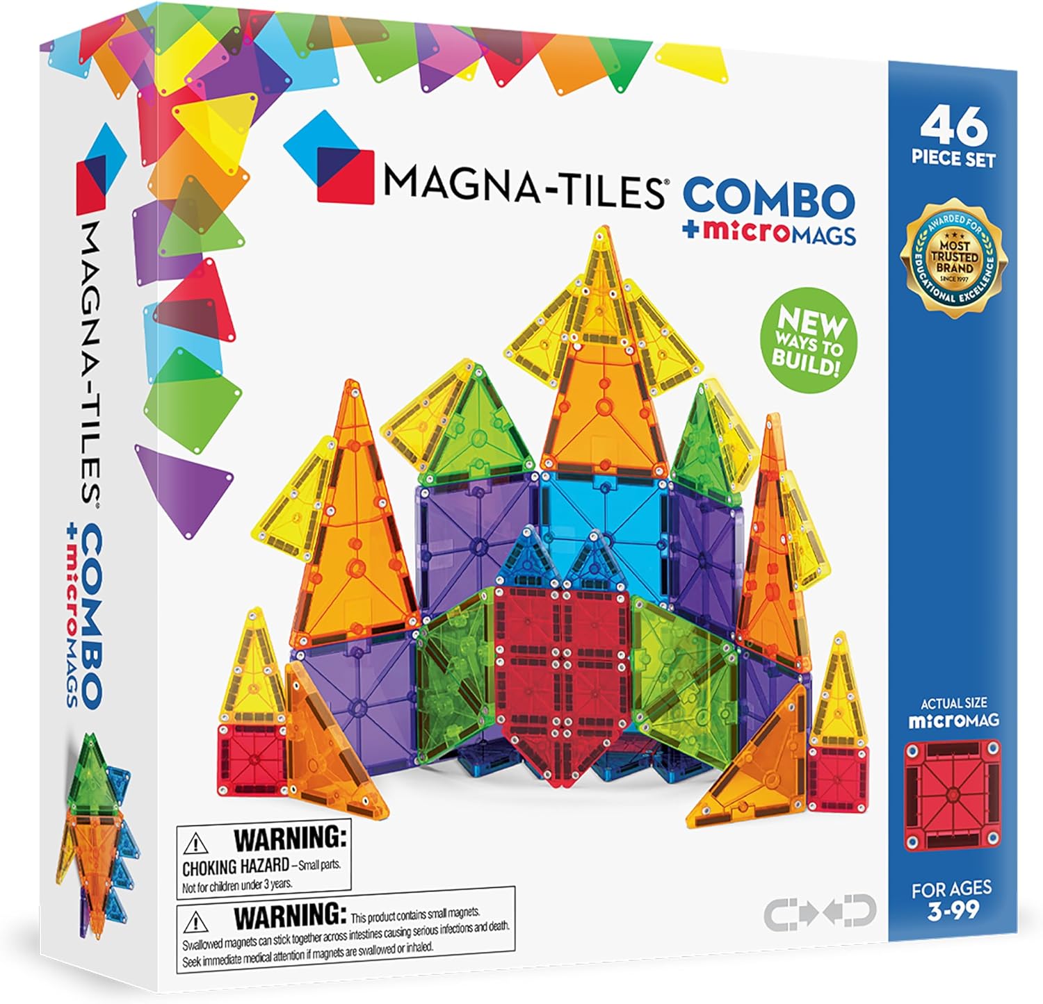 MAGNA-TILES Combo 46-Piece Magnetic Construction Set for Kids