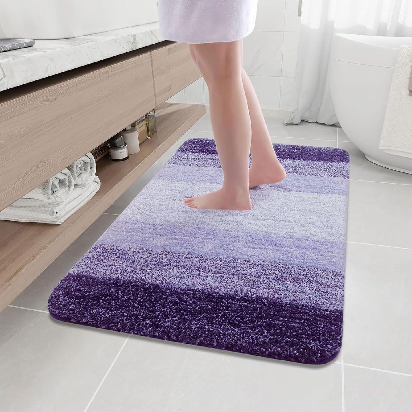 Arotive Microfiber Bathroom Rugs: Soft, Absorbent, Non-Slip Mats
