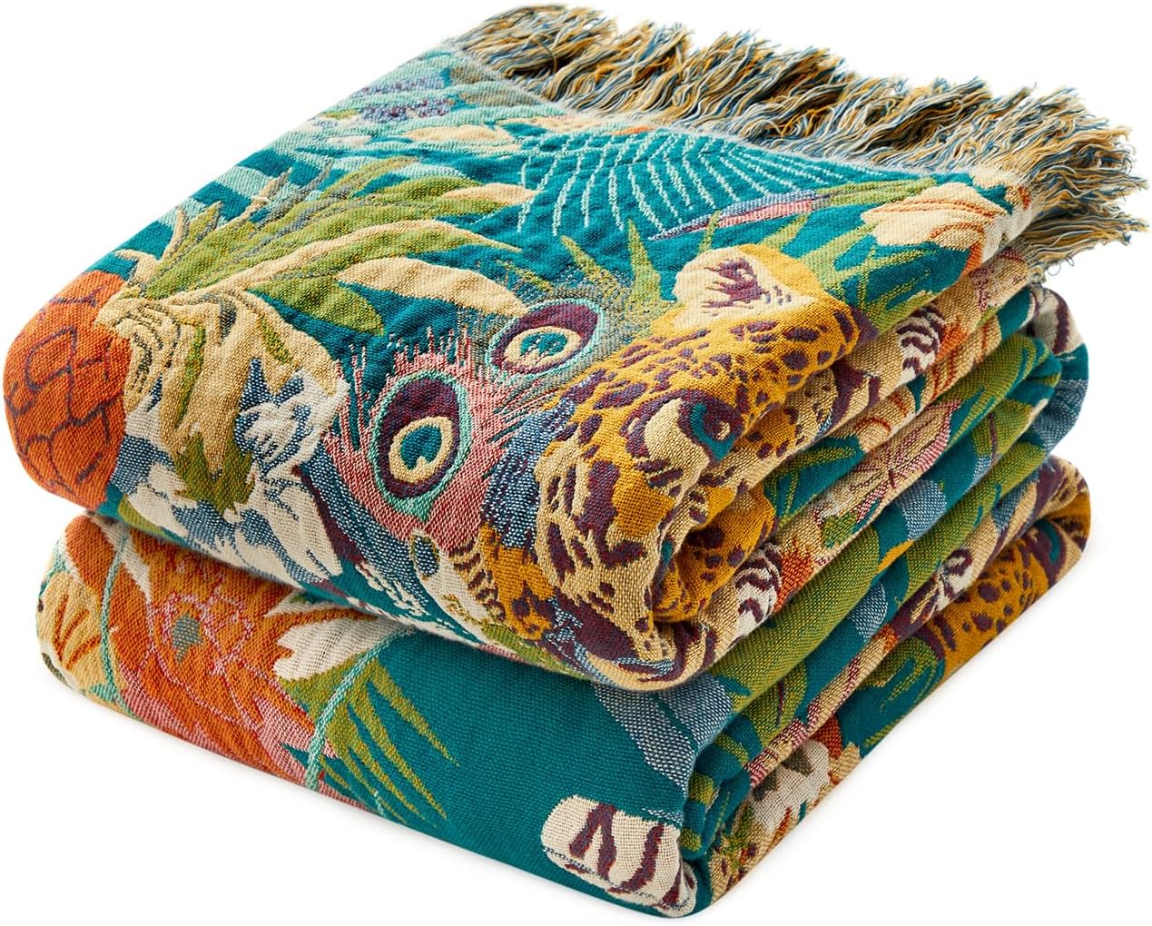 Soft Cotton Throw Blanket for Couch Sofa All Season Reversible