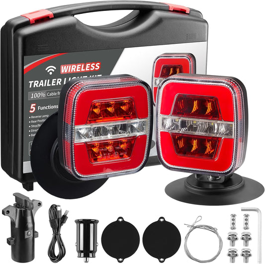 Wireless Trailer Lights - Adjustable LED Tow Light Kit for Safety