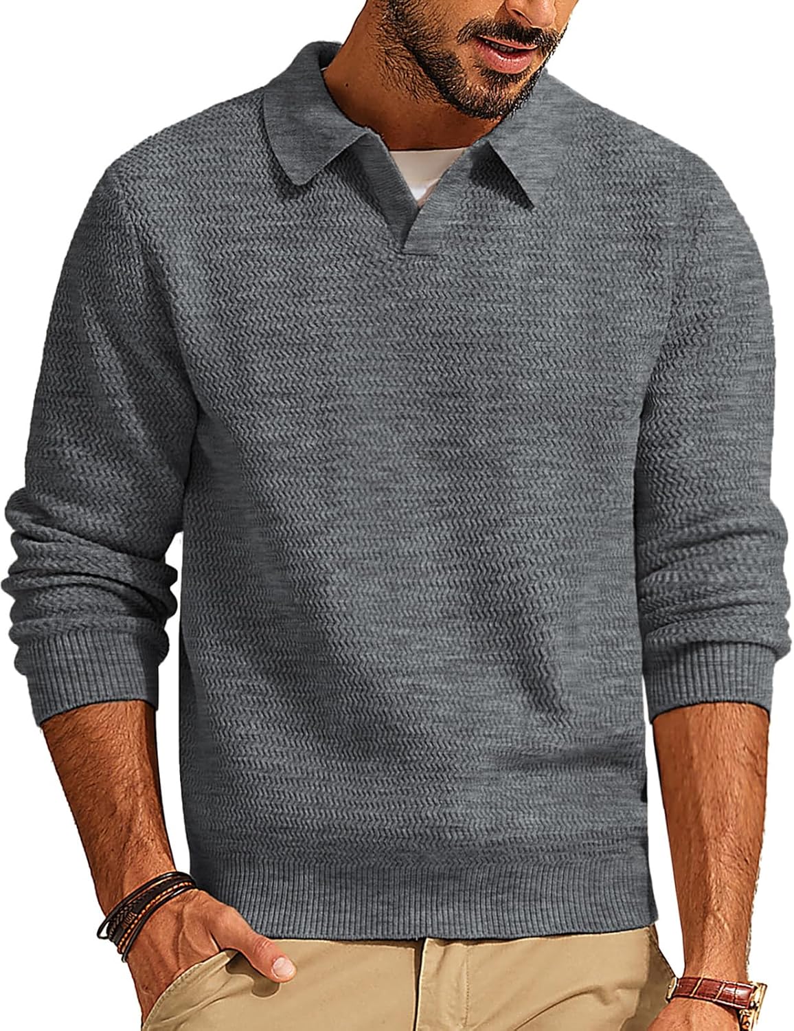 Stylish V Neck Pullover Sweater for Men by PJ PAUL JONES