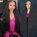 30 Inch Deep Wave Lace Front Wig 13x6 HD Transparent - Natural Look