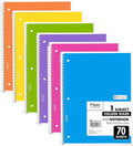 Mead Spiral Notebooks 6 Pack - College Ruled, Assorted Colors