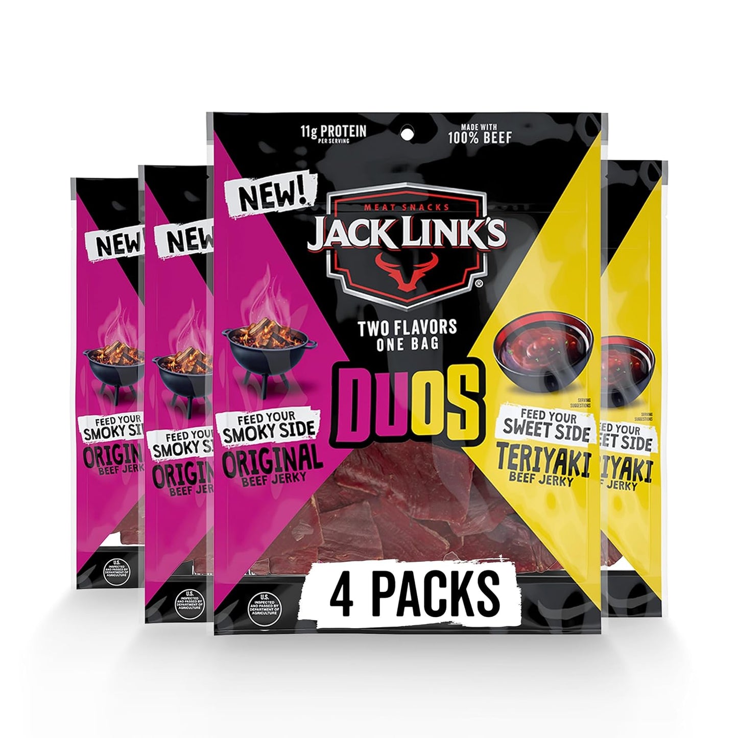 Jack Link's DUOs Original and Teriyaki Beef Jerky Snack Packs