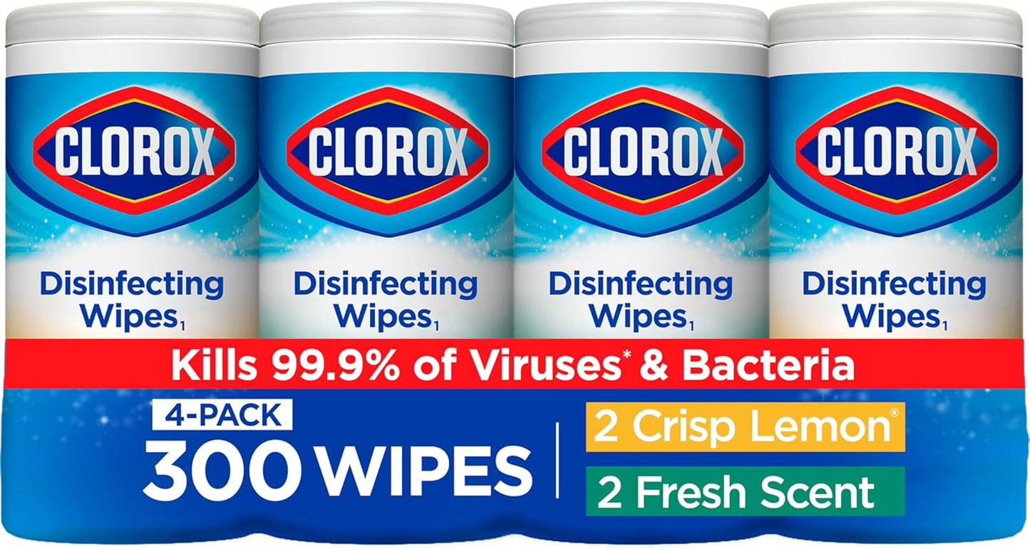 Clorox Disinfecting Wipes Value Pack x4 - Bleach Free, 75 Count