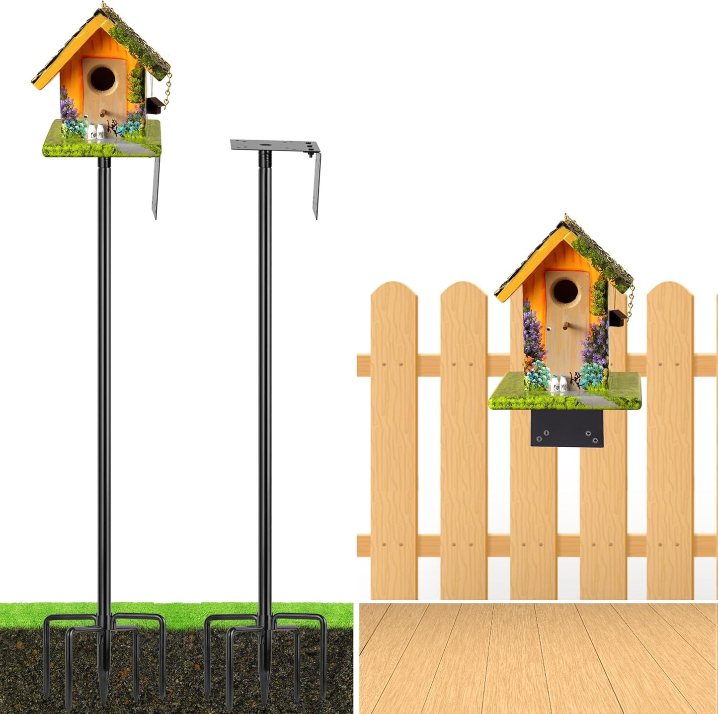 109 Inch Heavy Duty Bird Feeder Pole Kit for Wild Birds