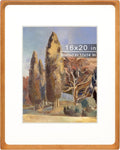 16x20 Picture Frame with Mat for 11x14 - Natural Teak Wood Rounded