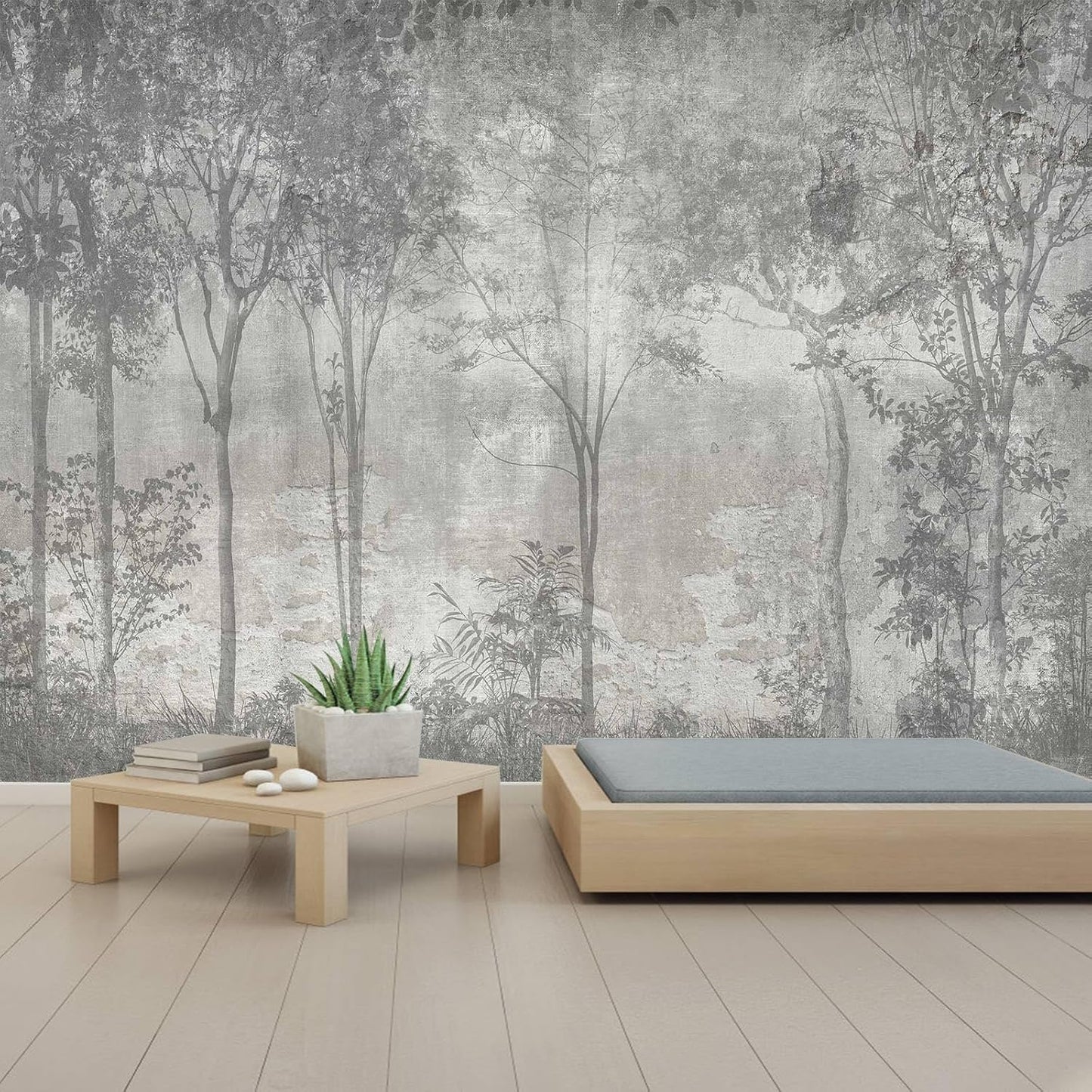Vintage Forest Woodland Mural Wallpaper for Bedroom and Living Room