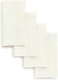 Solino Home Ivory Linen Napkins Set of 4 - Classic Hemstitch