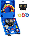 AC Gauges 3 Way Manifold Gauge Set for R1234yf R134a R404a - Accurate