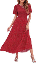 Floral Smocked Maxi Dress - Flattering Boho Summer
