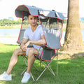 Camping Chair with Full Sun Protection Canopy - Adjustable Shade